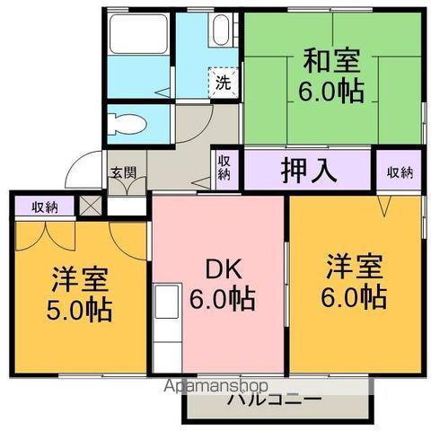 グリーンヒルズ(3DK/2階)の間取り写真