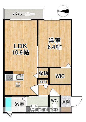 バンビーナコートきたまち(1LDK/1階)の間取り写真