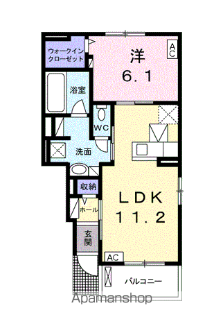 コンフォート西鶉 Ⅰ(1LDK/1階)の間取り写真
