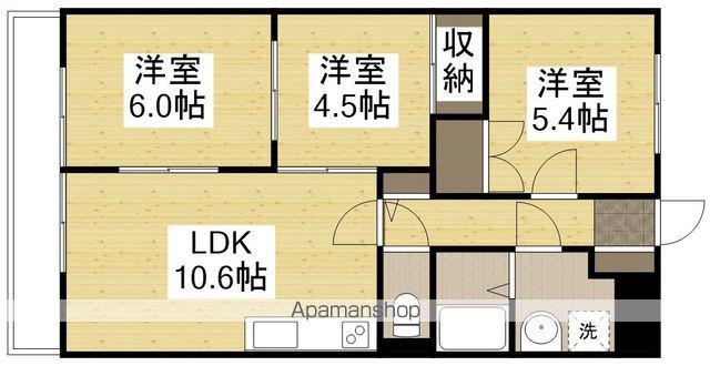 ネクスト倉田 東館(3LDK/2階)の間取り写真
