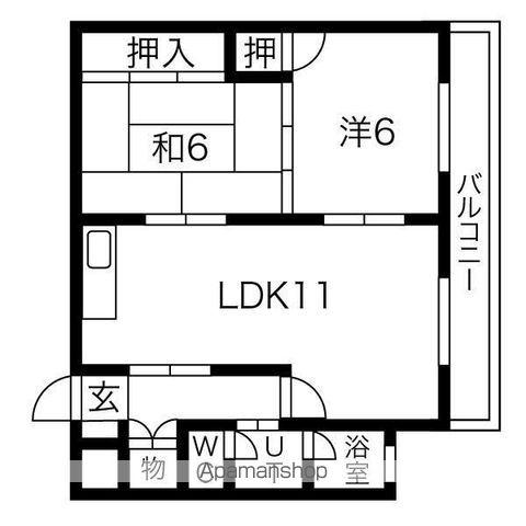 コーポサトウ(2LDK/2階)の間取り写真