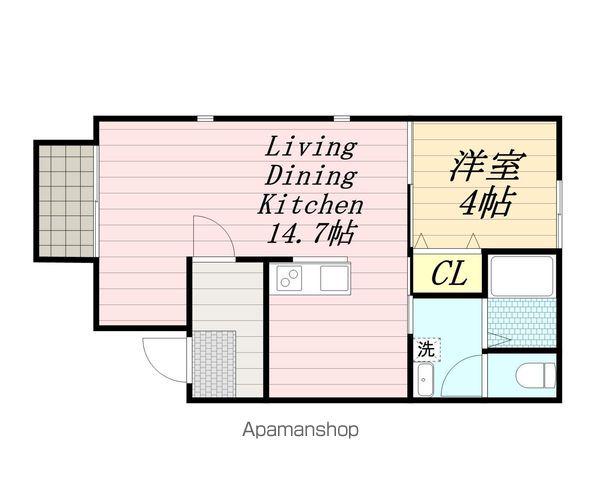 COCOSTA(1LDK/1階)の間取り写真