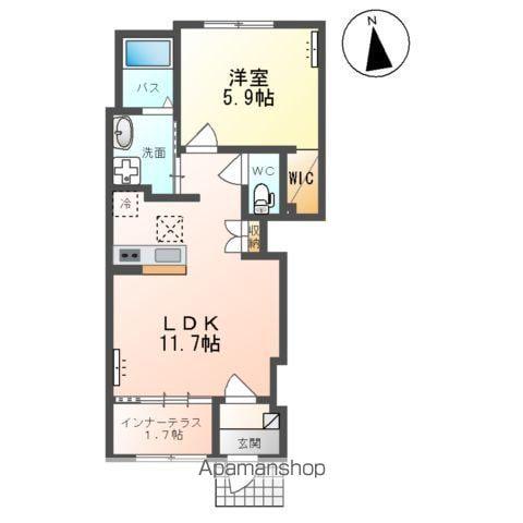 ボヌール(1LDK/1階)の間取り写真
