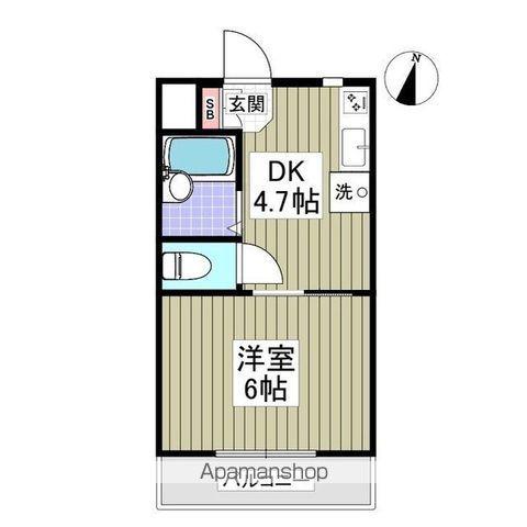 リブレス青梅(1DK/1階)の間取り写真