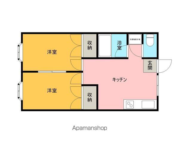 メゾンド菅原三八 A(2DK/2階)の間取り写真