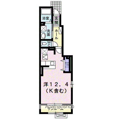 メゾンドアンジュⅠ(ワンルーム/1階)の間取り写真