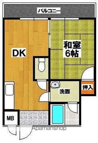 パーク大浜(1DK/3階)の間取り写真