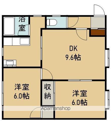 メゾン中道(2LDK/1階)の間取り写真