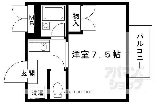 黒門京邑館(1K/3階)の間取り写真