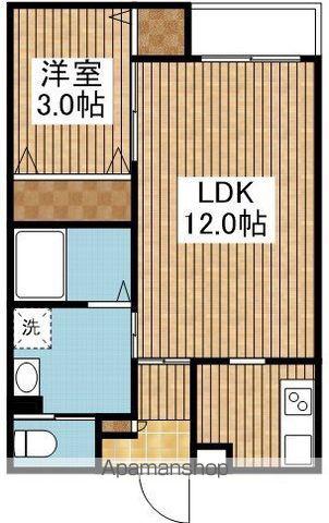 水島町WING(1LDK/1階)の間取り写真