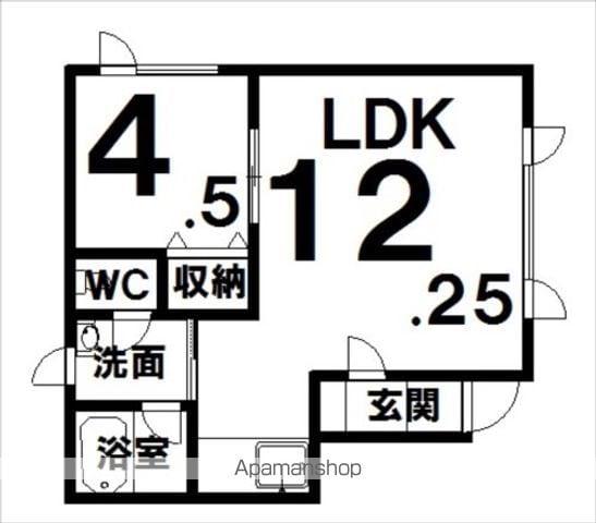 スクエア(1LDK/2階)の間取り写真