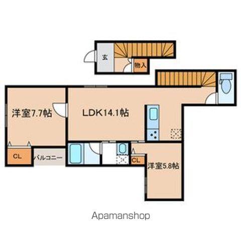 東京地下鉄丸ノ内線 南阿佐ケ谷駅 徒歩9分 2階建 築1年(2LDK/2階)の間取り写真