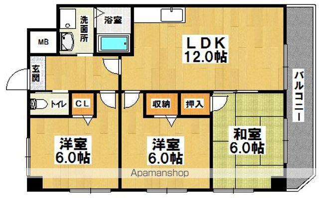 ピアモント北花田(3LDK/3階)の間取り写真