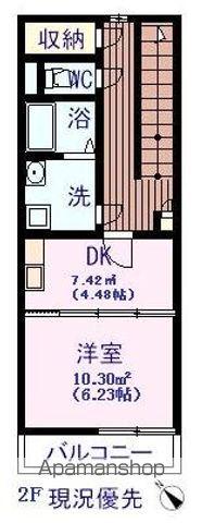 コモドリソ(1DK/2階)の間取り写真