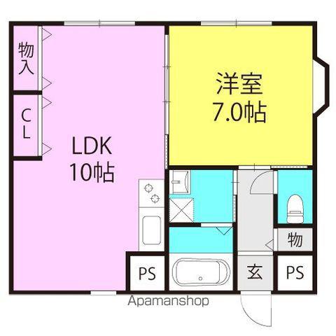 エレガンス(1LDK/3階)の間取り写真