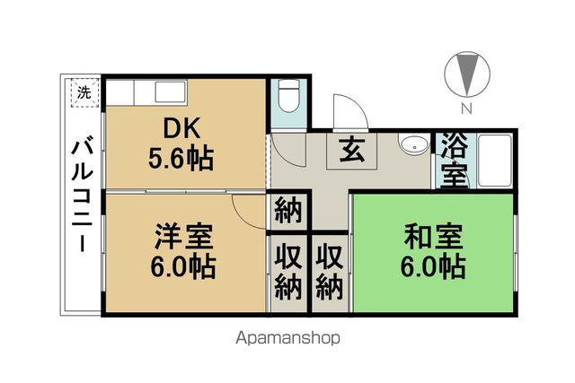 グリーンハイツよしだ(2DK/2階)の間取り写真