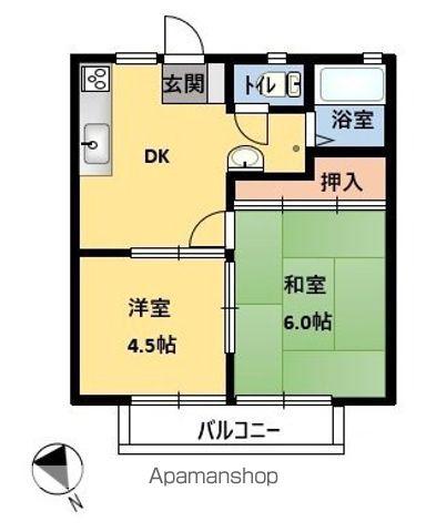 平木ハイツ(2DK/2階)の間取り写真