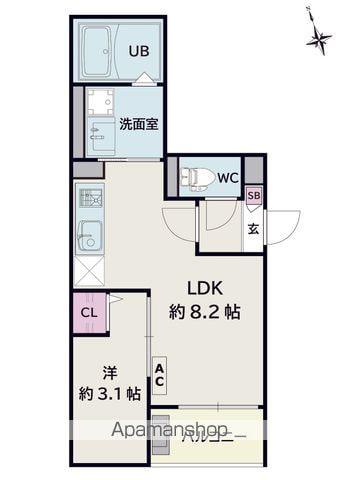 JACK KASUMIGASEKIHIGASHI Ⅰ(1LDK/2階)の間取り写真