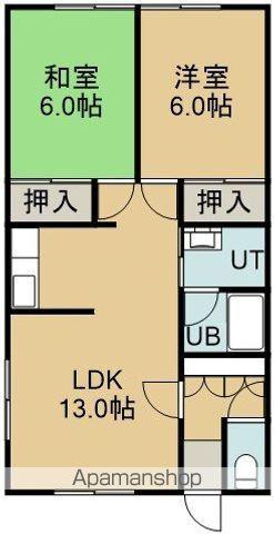 エステート花園(2LDK/2階)の間取り写真