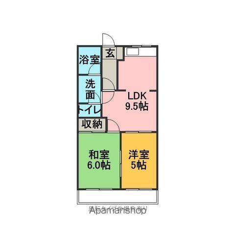 グランパスSHIROTA C(2DK/1階)の間取り写真