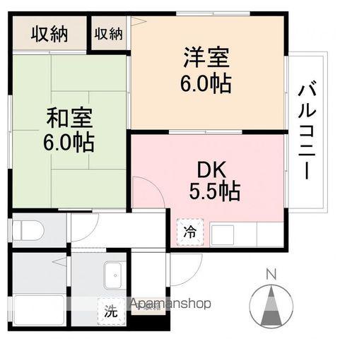 レジデンス香西(2DK/2階)の間取り写真