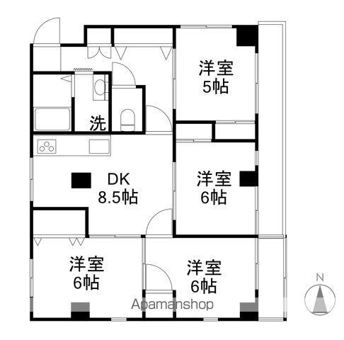 シャローム東仙台(4DK/1階)の間取り写真