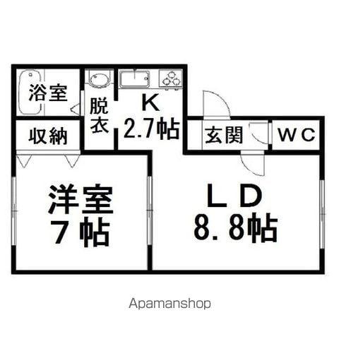 リバティ美芳(1LDK/3階)の間取り写真