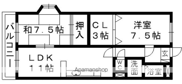 ハウスローリエ(2LDK/2階)の間取り写真