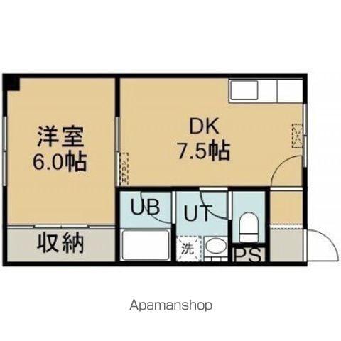 リバーコート(1DK/3階)の間取り写真