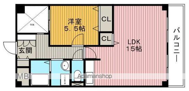 グリーンロータスⅠ(1LDK/4階)の間取り写真