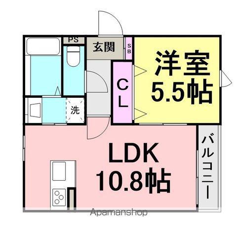 ル・トレフル(1LDK/1階)の間取り写真