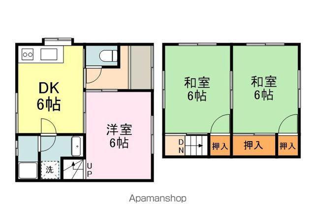 山陽本線 東福山駅 徒歩20分 2階建 築46年(3DK)の間取り写真