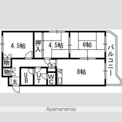 OMレジデンス白石(3DK/4階)の間取り写真