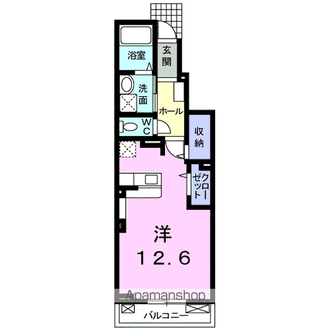 エヌエスハイム A(ワンルーム/1階)の間取り写真