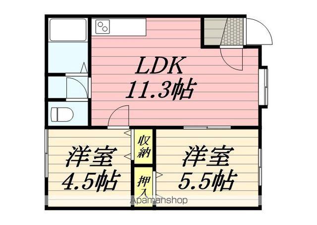 グランドハイツ手稲(2LDK/2階)の間取り写真