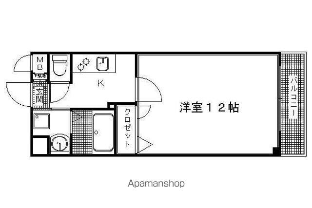 エスリード西小路御池(1K/2階)の間取り写真