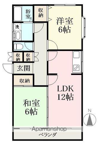 AKANEマンション(2LDK/2階)の間取り写真