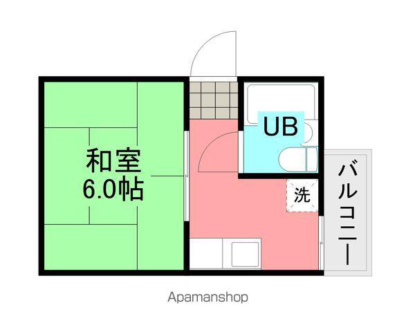 武庫川巴第二マンション(1DK/2階)の間取り写真