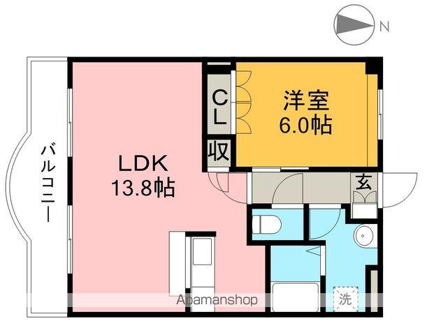 ディアベルジュ 2(1LDK/1階)の間取り写真