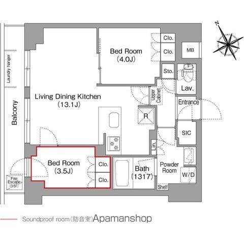 コンフォリア・リヴ平井MUTIO(2LDK/5階)の間取り写真