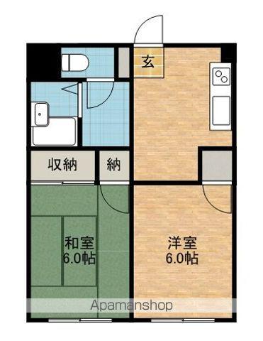 コーポラス幸武107(2DK/3階)の間取り写真