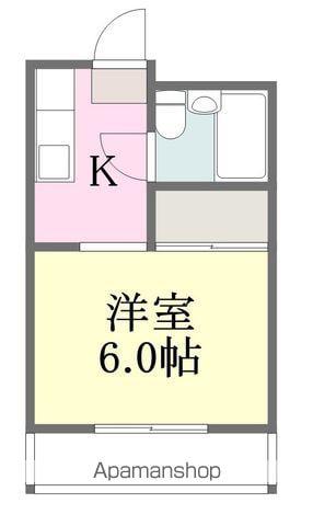 八束ビル(1K/2階)の間取り写真