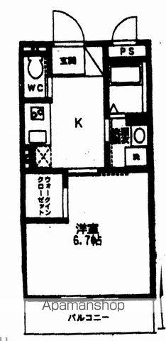 サウスハイツ(1K/3階)の間取り写真