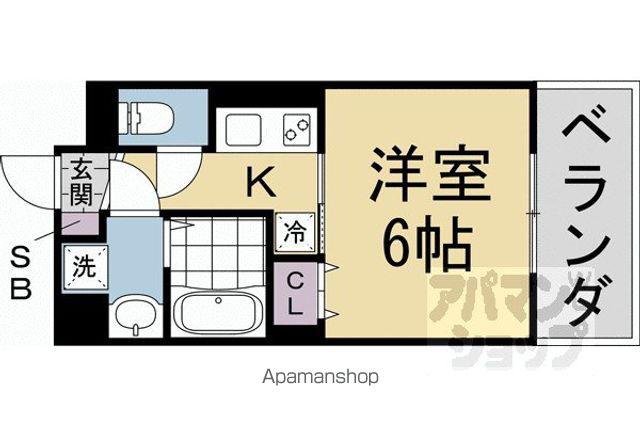 GRAMM東小野堀町A棟・B棟(1K/3階)の間取り写真
