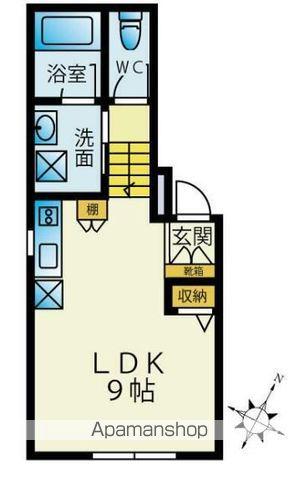 プラン井土ヶ谷(ワンルーム/1階)の間取り写真