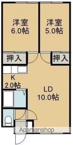 龍雲荘(2LDK/1階)の間取り写真