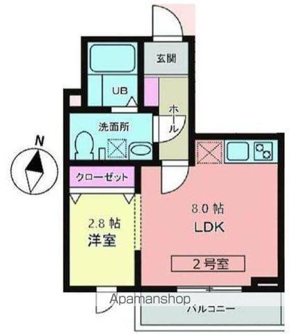 MERIDIAN利府加瀬壱番館(1LDK/2階)の間取り写真