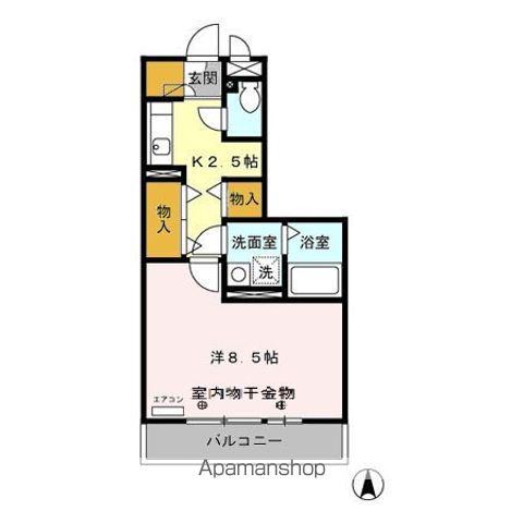 PRISMIC(1K/3階)の間取り写真