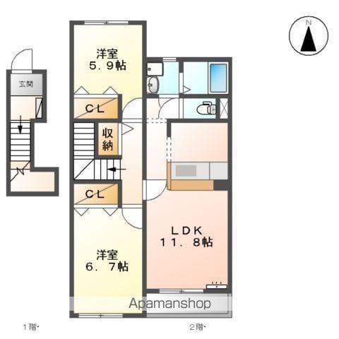 ST LILY S棟(2LDK/2階)の間取り写真