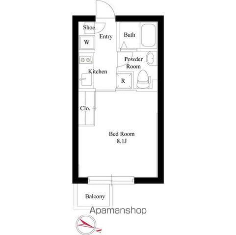 GRAN PASEO 白山(1K/4階)の間取り写真